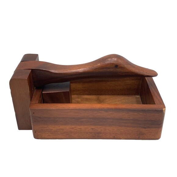 Vintage Nutcracker Duck / Goose Head Wooden Nutcracker Box / Napkin Holder - Picture 2 of 13